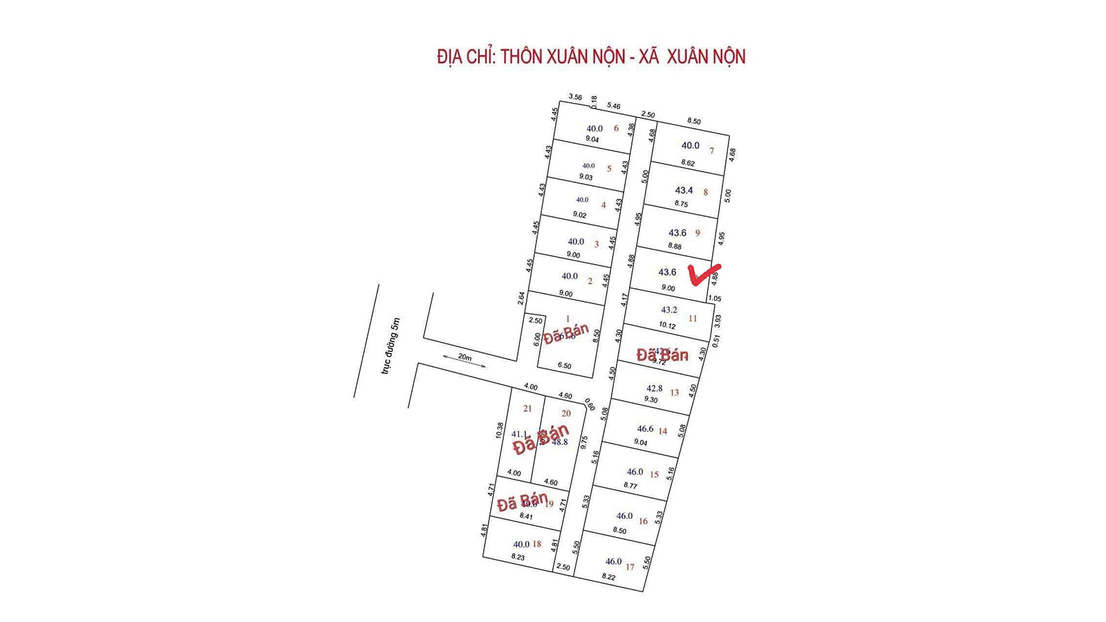Đất Nền Thôn Xuân Nộn, Đông Anh, Hà Nội Diện Tích 43.6m2 - Sổ Đỏ Chính Chủ